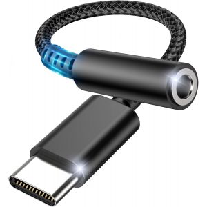 KALANKA-Adaptateur de Prise de Casque à 3,5mm, Adaptateur Jack USB Type C avec DAC, écouteurs Numérique Type C vers Audio Compatible avec Galaxy S21 S20 S20+, MacBook Pro, Huawei - Neuf