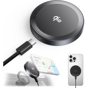 Eryi-Chargeur Induction, Qi2 15w Pour Magsafe Chargeur, Tapis De Charge Rapide Pour Iphone 16 Pro Max/15/14/13/12, Samsung S25 Ultra, Chargeur Magnétique Avec Câble Usb-C De 5 Pieds (Nior) - Neuf