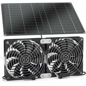 Kit de ventilateur à énergie solaire 15W 12V,panneau solaire étanche IP65,ventilateurs d'extraction,régule la température,Kit de ventilateur d'accès solaire pour maison d'animaux - Neuf