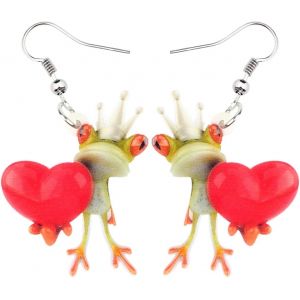 Kal-Acrylique Dessin Anim&eacute; Grenouille Skateboard Boucles D'oreilles Pendentif Grand Long Bijoux Animaux De Mode Pour Femmes Filles Ados Charms - Neuf