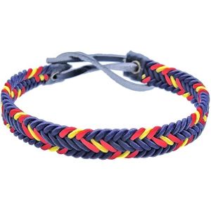 Kal-Femme Et Bracelet Homme Tressé Marine Fil Et Le Drapeau De L'espagne. Réglable Et Ajustable Au Poignet. - Neuf