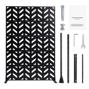 &Eacute;cran de Confidentialit&eacute; en M&eacute;tal-Duoku-47" L x 72" H-S&eacute;parateur Ext&eacute;rieur &agrave; 5 Panneaux-Cl&ocirc;ture de Confidentialit&eacute; de Jardin - Neuf