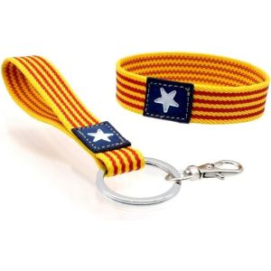 Kal-Homme Tissu Bracelet Et Femme Avec Le Drapeau De La Catalogne Senyera Catalunya Et R&eacute;glable Poignet &Eacute;lastique, Des Compl&eacute;ments De V&ecirc;tements Unisexes Jaune, Rouge, Bleu Et Blanc. - Neuf