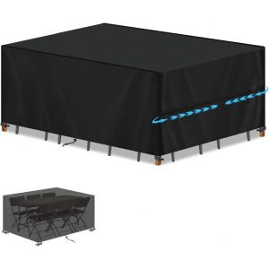 Housse Salon De Jardin Housse Table Exterieur Impermeable,Housses Pour Mobilier De Jardin Avec Cordon De Serrage,Anti-Uv 420d Oxford Tissu Housse Table Jardin Rectangulaire 170x100x75cm - Neuf