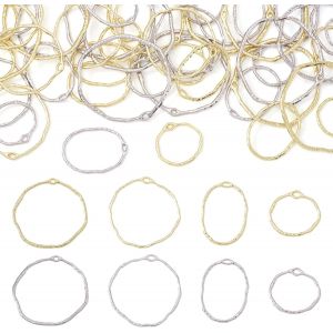 Ytseazn-Pandahall Lot De 48 Breloques Rondes En Alliage Avec Bords Irréguliers Pour Bijoux En Résine Doré Platine - Neuf