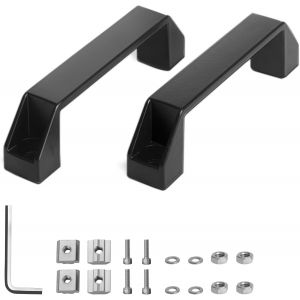 ERYI-Poignées De Meuble 2 Pcs 120Mm Aluminium Noir Tirer Poignée, Poignée D'Équipement Industriel Poignée Armoire Industrielle Pour Armoires À Tiroirs De Garde Robe, Profilé En Aluminium Série 30 - Neuf