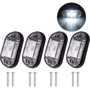 Feux Latéraux 4x4 Led, Feux De Gabarit Avant Et Arrière, Étanches, Universels, 12 V/24 V, Pour Remorque, Fourgonnette, Caravane, Camion, Bus, Blanc - Neuf