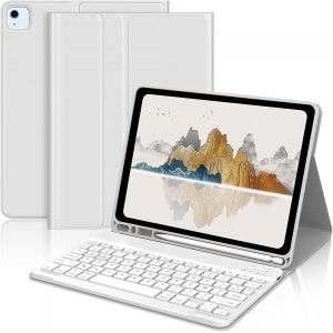 ChenQuanSarl-Clavier Ipad Air 5Eme Generation 2022,Coque Clavier Pour Ipad Air 5 2022/Air 4 2020 10.9"",Azerty Clavier Bluetooth Magnétique Détachable Pour Ipad Air 5/4 10.9"",Gris Clair - Neuf
