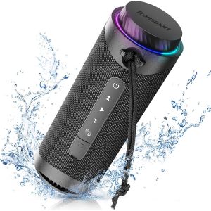 T7 Portable Bluetooth Speaker, 30W Speaker With Led Light, Ipx7 Waterproof, Powerful Bass With 360° High Fidelity Stereo Sound, Wireless Outdoor Speaker With Equalizer - Neuf