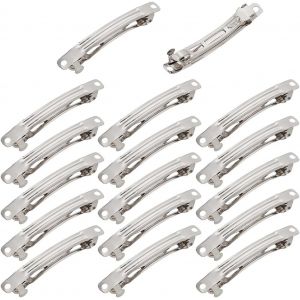 Kal-50 Barrette Française Argentée Avec Pince À Cheveux Vierge En Métal Et Fer Simple Rectangulaire Avec N?ud Uni Pour Queue De Cheval Fermoirs Pour Travaux Manuels N?uds Porte Cheveux Accessoir - Neuf