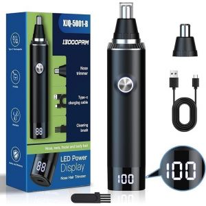 Nsiecd-Tondeuse Nez Oreilles Homme Rechargeable Par Usb Indolore, Rasoir Nez Homme Du Visage, Coupe Poils Et Oreilles Portable Pour, Facile À Nettoyer, Étanche Ipx7 - Neuf