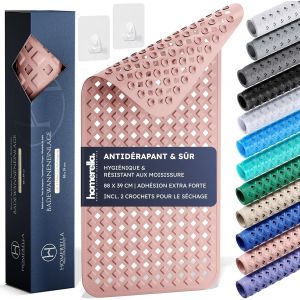 Sjzg-Tapis De Baignoire Antid&eacute;rapant Sensible &Agrave; La Peau 88x39cm, Fixation Incl. | Tapis De Bain Antid&eacute;rapant Sans Bpa | Tapis De Douche R&eacute;sistant Aux Moisissures & Lavable En Machine - Neuf