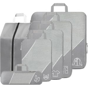 Gris Organisateur Val Rangement Val , Lot De 6 Ultral&eacute;ger Extensible Rangement Val Organisateur Packing Cubes Compression, Sac Compression Pour Rangement De Val - Neuf