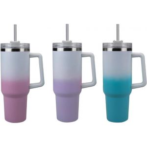 Sjzg-Gobelet De Voyage De 1200 Ml Avec Paille - Bouteille De Voyage &Agrave; Double Paroi En Acier Inoxydable &Eacute;tanche - Tasse &Agrave; Caf&eacute; Isotherme - Bouteille D'eau Pour Boissons Chaudes Et Froides (Bleu - Neuf