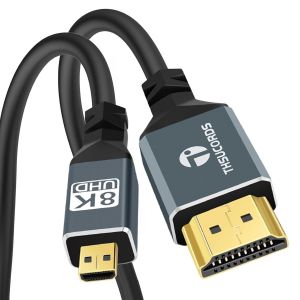 MEVRONISSHOP-Extra Thin 4K 8K C&acirc;ble Micro HDMI vers HDMI 0,5M, Ultra Extr&ecirc;mement & Flexible Fin C&acirc;ble Micro HDMI Supporte 48Gbps 8K@60hz, 4K@120hz for GoPro Raspberry Pi 4 Sony Camera Nikon - Neuf