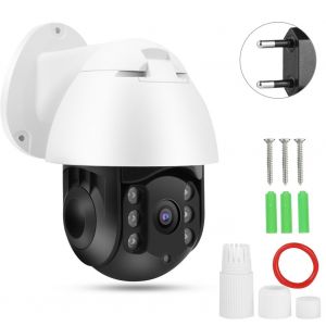 Camera de securite dome exterieure PTZ 1080P etanche sans fil avec 6 lumieres infrarouges (prise UE) - Neuf