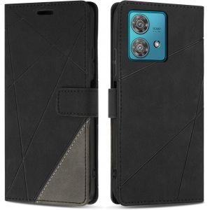Ayu-Coque Pour Moto Edge 40 Neo, Protection Housse Etui En Cuir Pu Portefeuille Avec Emplacements Cartes Et Fonction Support Pour Moto Edge 40 Neo, Noir - Neuf
