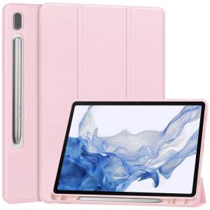 Étui En Cuir Tpu Pour Samsung Galaxy Tab S9 Avec Emplacement Pour Stylet, Rose - Neuf