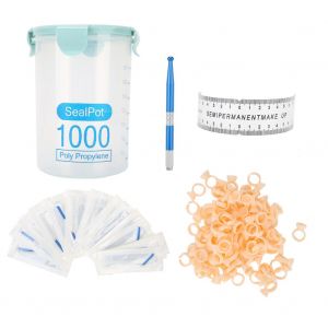 Stylo Manuel De Tatouage 1000 Ml, Recipient Pour Outils De Tatouage, 100 Pieces, Gobelet A Encre En Silicone, 20 Pieces, Outil De Mesure D'aiguille 14p (Stylo Manuel Bleu) - Neuf
