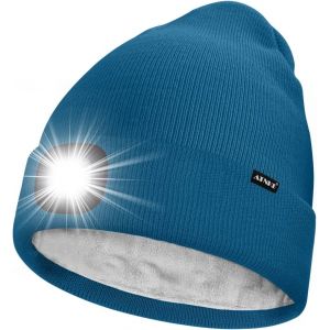 Nsiecd-Led Bonnet Lampe Frontale,Usb Rechargeable 4 Led Chapeau De Course Ultra Lumineux Lumi&egrave;re Hiver Chaud Polaire Doubl&eacute;e Tricot Bonnet Cadeaux Pour Hommes Et Femmes - Neuf