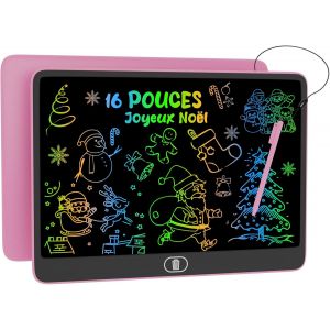 CHECARZHN--NO1-16 Pouces Lcd Tablette D'Écriture Coloré Ardo s De Gribouillage, [Plus Lumineuse] Enfants Tablettes Graphiques, Effaçable & Réutilisables, Anniversaire, Educatif Cadeau Pour 2-7 Ans, R - Neuf