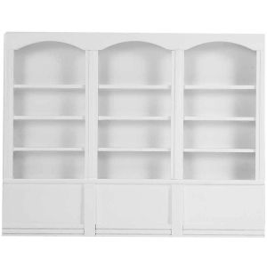 Mini maison miniature vitrine maison poupées maison bibliothèque en verre blanc - Neuf