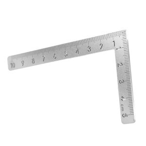 Mini Carré 10x5cm 90 Degrés En Acier Inoxydable Règle D'angle Petite Règle - Neuf