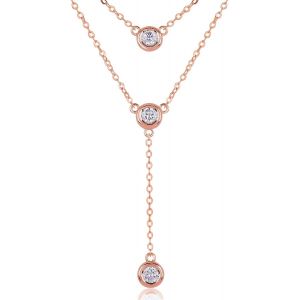 Kal-Collier Pour Femme En Argent 925 - Collier Ras Du Cou Pour Femme - Collier Exquis En Zircon - Collier Empilable - Bijoux De F&ecirc;te D'anniversaire - Cadeau D'anniversaire - Neuf