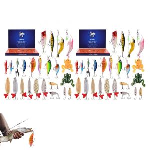 Calendrier de l'Avent de leurres de p&ecirc;che - 24 jours d'app&acirc;ts avec leurres durs, souples et cuill&egrave;res - Neuf