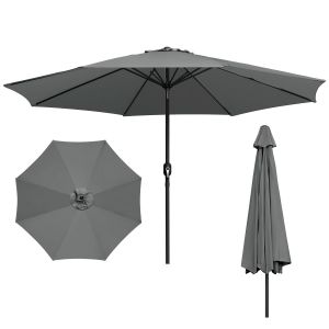 Parasol 3,5 M Modulaire &iquest; Parasol De Jardin &Agrave; Assembler, Pour Terrasse Et Ext&eacute;rieur, Gris - Neuf