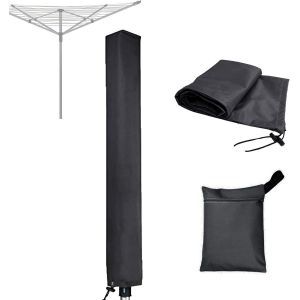 KGABERY-Housse De Protection Pour Séchoir À Linge Rotatif 600D Imperméable Avec Fermeture Éclair-16x16x165 Cm-Noir - Neuf