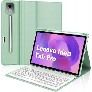 Coque Clavier Pour Lenovo Idea Tab Pro 12.7 Pouces, Azerty Français Housse Clavier Bluetooth Magnétique Détachable Avec Porte Crayon Pour Tablette Lenovo Idea Tab Pro 2025 12.7"" 2025, Vert C[Z370] - Neuf