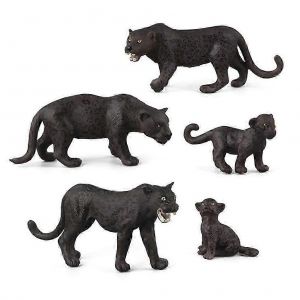 Mod&egrave;les de simulation de la faune pour les enfants - Ensemble r&eacute;aliste de jouets animaux Black Panther 5 pi&egrave;ces,doux,durable et s&ucirc;r pour les 3 ans et + - Neuf