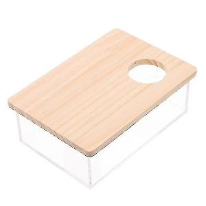 Bac De Bain En Sable Transparent Pour Petits Animaux - Douche Et Toilettes Pour Hamster, Bois Et Acrylique Durables, Facile &Agrave; Nettoyer, Design Compact - Neuf