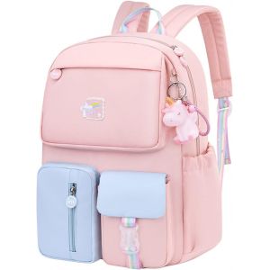 KALSC-Cartable Fille Primaire,Sac À Dos Enfant Maternelle,Sac Ecole En Nylon Léger Et Imperméable Pour Les Enfants De 6 À 10 Ans - Neuf