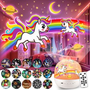 Veilleuse Bébé Projecteur Ciel Etoile,15 Films Veilleuse Enfant,Bluetooth Musicale Et Lumineuse,360°Rotation Etoile Lumineuse Telecommandé Lampe De Chevet Enfant,Kawaii Deco Chambre Cadeaux - Neuf