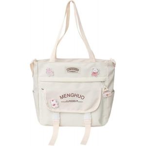 Sac &agrave; bandouli&egrave;re kawaii pour fille fourre-tout &eacute;pissage couleur &eacute;cole messager japonais sac &agrave; dos esth&eacute;tique - Neuf