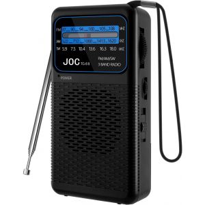 Radio Portable, FM, AM, SW Radio &agrave; Pile avec Mousqueton, Excellente R&eacute;ception, Facile &agrave; Utiliser pour Le Sport, la Musique, Les Voyages - Neuf