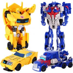 ERYI-2Pcs Transformation Jouets Toy, Figurines D'Action Bum-Blebee Jouets,Transforming Car Robot Toy 2 En 1, Robot De Voiture Déformé,Modèle Jouets Pour Les Enfants De Plus De 3 Ans - Neuf