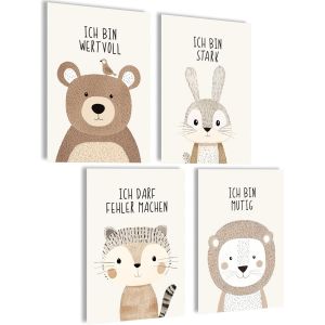 ERYI-Lot De Posters Pour Chambre D'Enfant, Garçon Et Bébé - Tableaux Muraux Pour Chambre De Fille - Décoration Et Images Pour Chambre De Bébé (Affirmations) - Neuf