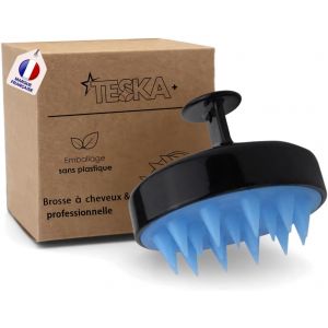 Tzf-Brosse &Agrave; Massage Cuir Chevelu Anti-Pelliculaire &iquest; Stimule La Croissance Des Cheveux, Poils Doux Et Ergonomique Pour Tous Types De Cheveux (Noir Et Bleu) - Neuf