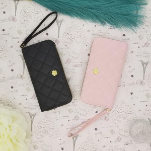 CAUC-Porte Carte Femme, Cuir Porte Carte Bancaire Portefeuilles et Porte-Cartes Femme avec Poignées, Porte Monnaie Femmes pour Shopping, Voyages, Rencontres¿Noir¿ - Neuf