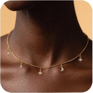 Kalanka-Colliers Femme Argent, Collier Pendentif Pour Femmes, Double Collier Femme Colier, Longueur Ajustable Collier Femme, Cadeau Pour Anniversaire,Noël,Fête Des Mères,Saint Valentin - Neuf