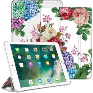 Coque Pour Ipad 6ème/5ème Génération Version 9.7 Pouces 2018/2017 - Etui Mince Et Léger Housse Arrière Semi-Transparent Support Protecteur Sommeil/Réveil Automatique, Jardin.[F2885] - Neuf