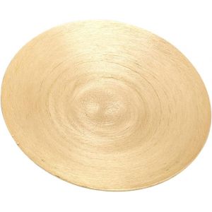 KALANKA-Aluminium Assiette à Bougie Ronde Ø12,5cm Porte-Bougie doré Aspect Ardoise Porte-Bougie bombé 10345 - Neuf