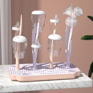 Séchoir À Biberons Amovible, Propre Et Bien Rangé, Support Pour Biberons Et Tétines (Rose) - Neuf