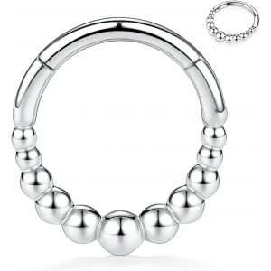 Kal-Boucles D'oreilles 16 G En Acier Inoxydable Pour Septum, Daith, Rook, Tragus, H&eacute;lix, Cartilage, Lobe Septum, Bijoux Serpent, Pyramide, Fl&egrave;che, &Eacute;toile, Anneau Segment&eacute; &Agrave; Charni&egrave;re - Neuf