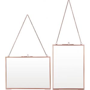 Cmwx-Lot De 2 Cadres Photo À Suspendre En Verre Or Rose, Cadre Photo Décoratif À Suspendre Pour Photo, ?Uvre D'art, Spécimen (12,7 X 17,8 Cm, Horizontal Et Vertical) - Neuf