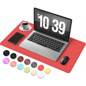 NSIECD-Tapis de Bureau en Su&egrave;de et Cuir, Tapis de Bureau D'ordinateur Antid&eacute;rapant, Tapis de Souris et de Clavier Etanche, Sous Main Bureau pour le Bureau et la D&eacute;coration Int&eacute;rieure (Rouge, 60x34cm) - Neuf