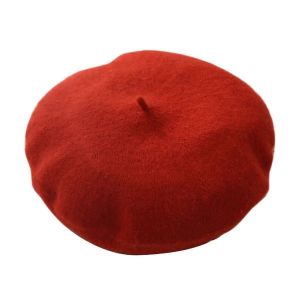 Chapeau Béret Pour Femmes Français Style Bonnet Mode D'hiver Chaud Laine Doublure Tricot Cap À La Mode Artiste D'hiver Chapeau-Rouge - Neuf